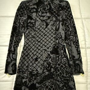 Balmain X H&M Black Velvet Sheath Mini Dress 2